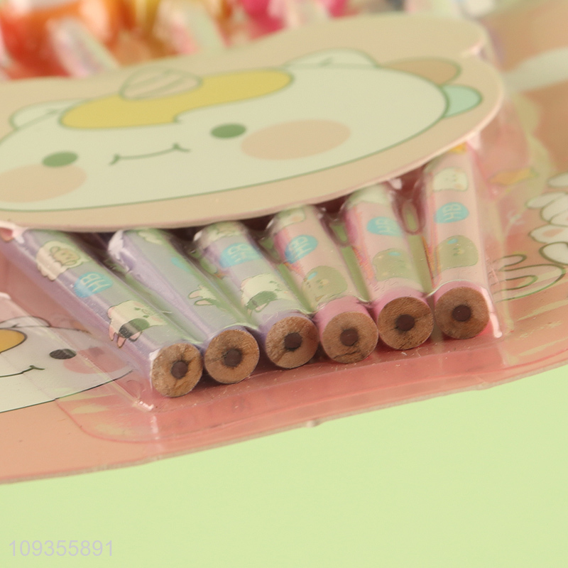 Latest products 6pcs cartoon HB pencils set with eraser