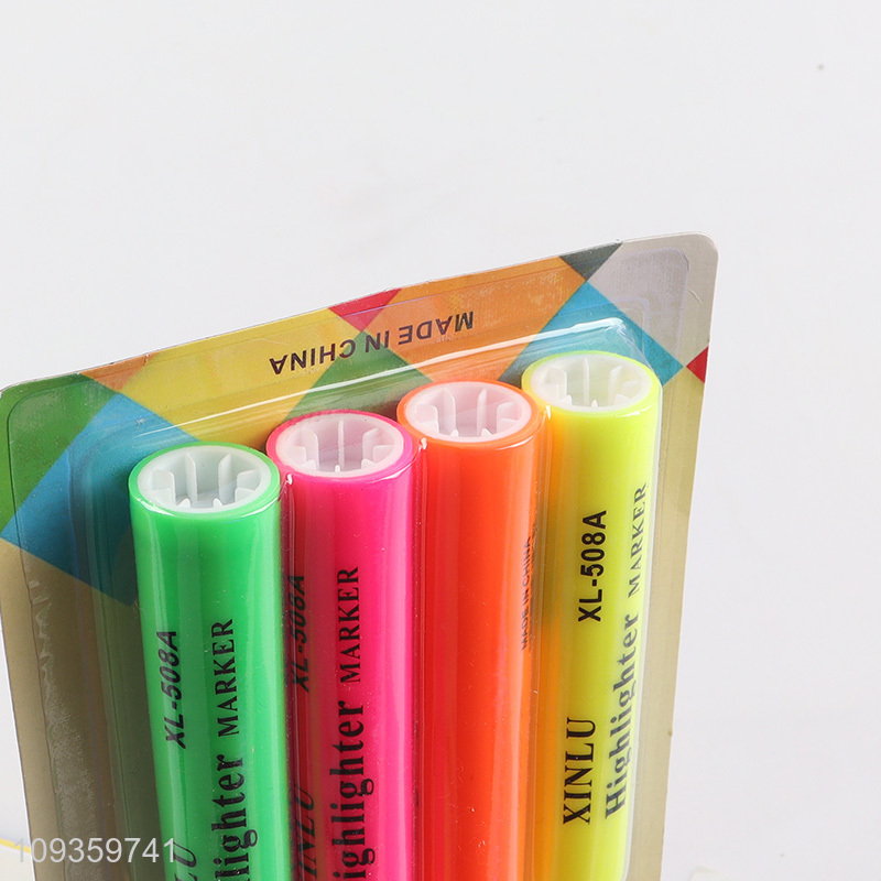 China wholesale 4pcs highlighter pen fluorescent pen