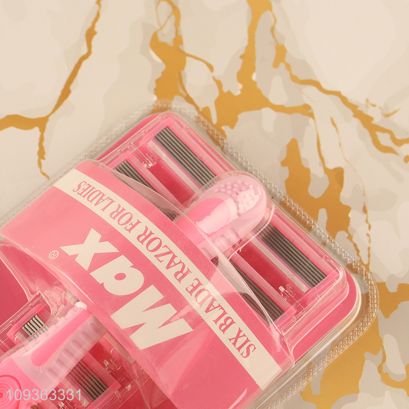 Good quality manual razor ladies six blades razor