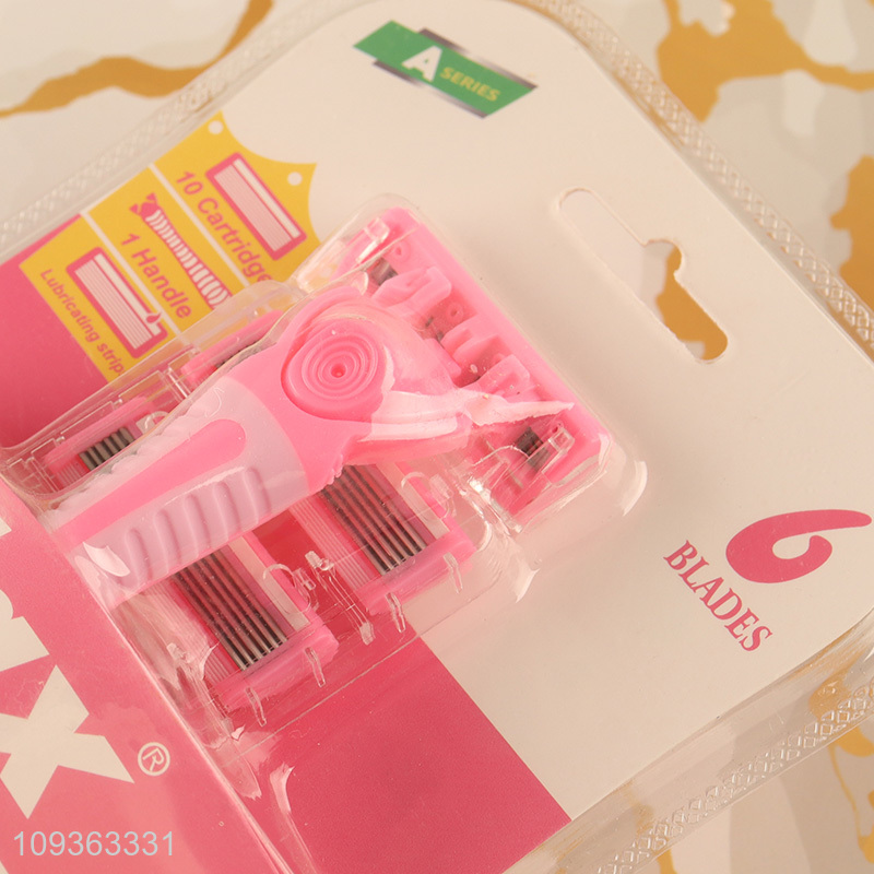 Good quality manual razor ladies six blades razor