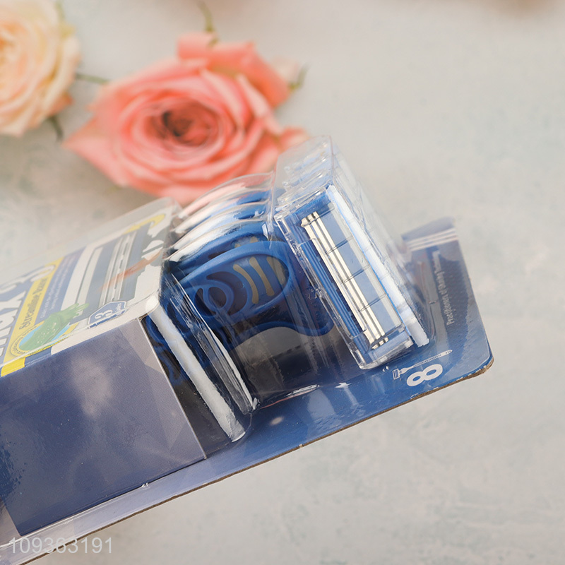 Low price 8pcs personal care 3blades razor