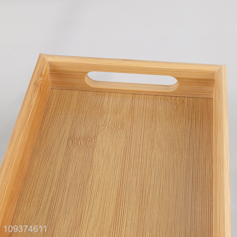 China products rectangle bamboo storage tray with handle