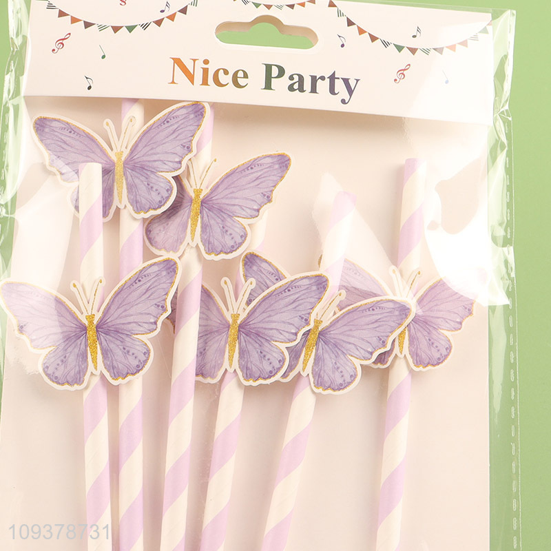 New arrival butterfly paper straw drinking straw set