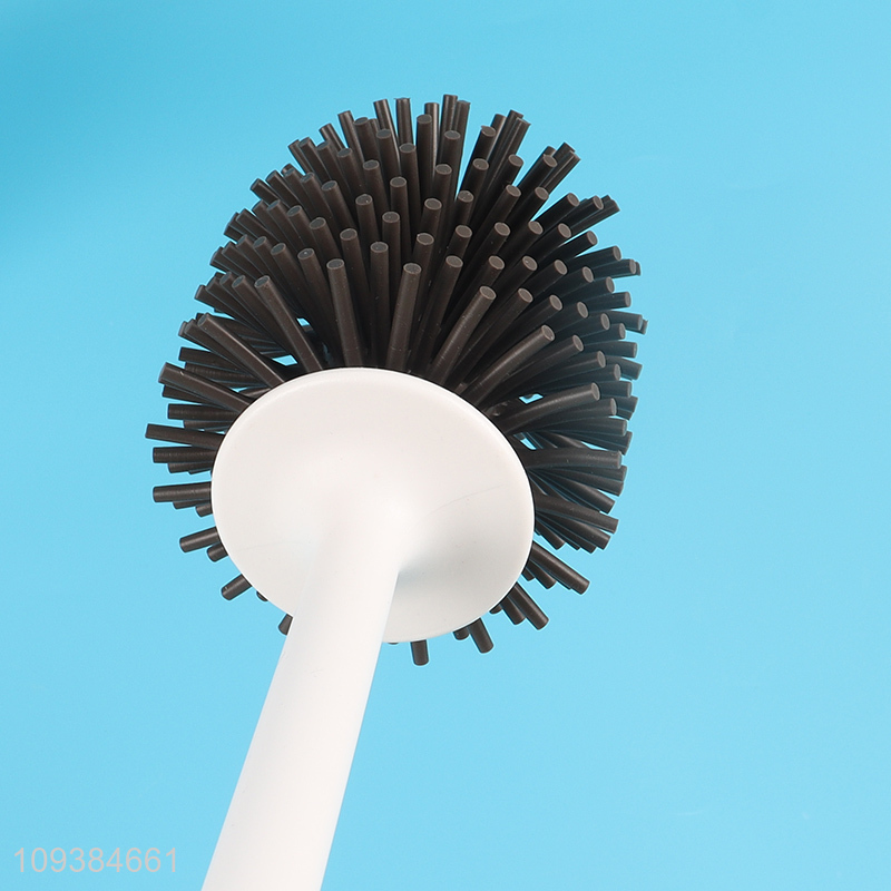 Hot items soft rubber head toilet brush with holder
