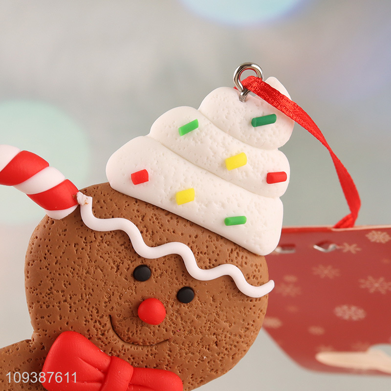 Best quality gingerbread man shape Christmas hanging ornament