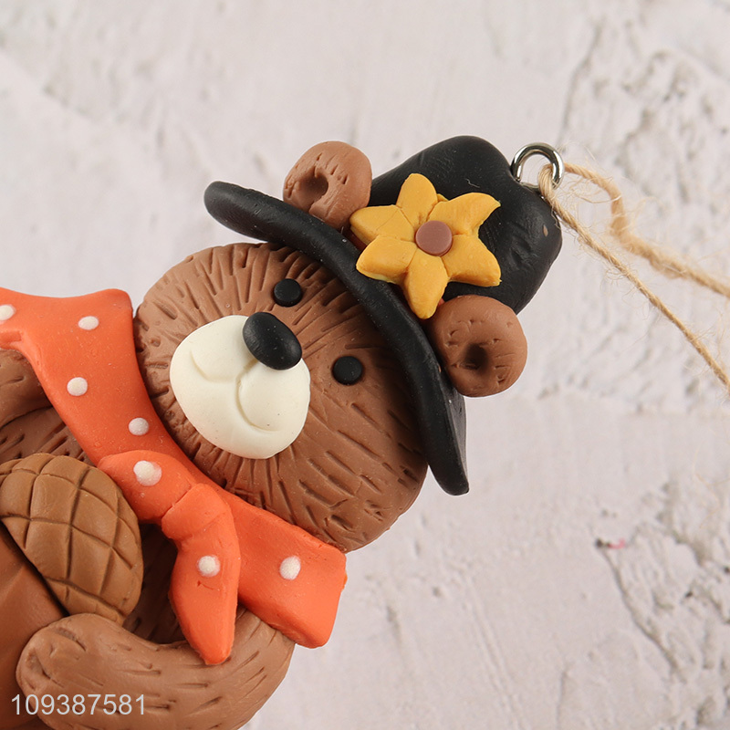 Best selling autumn bear holiday hanging ornament decoration