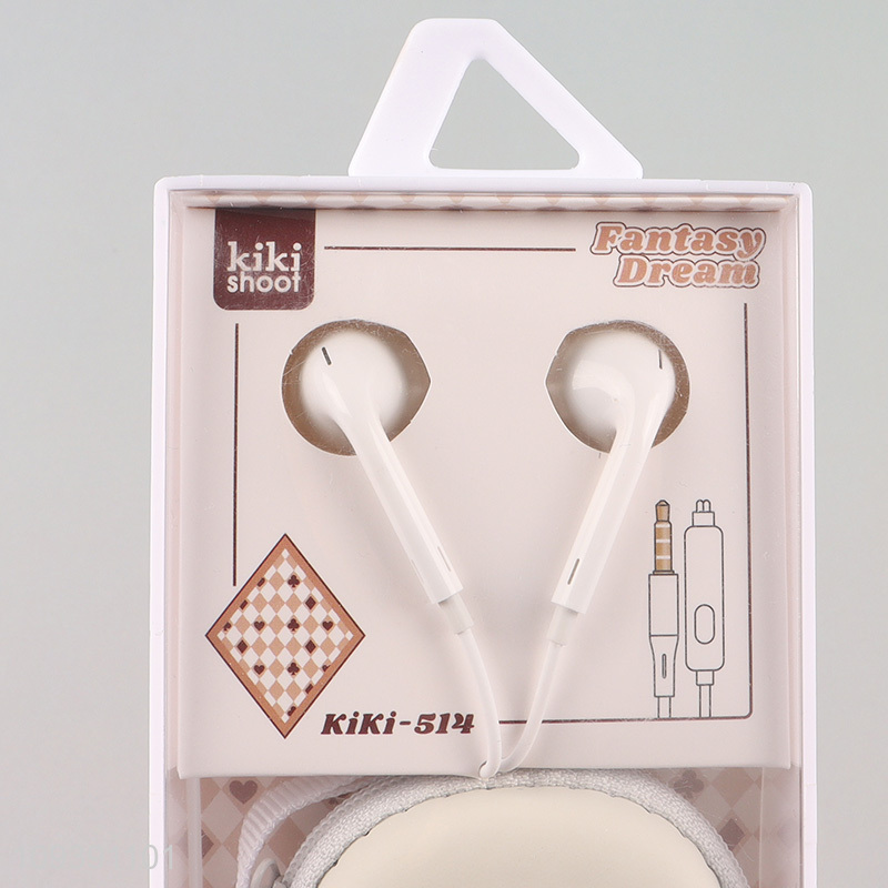 Top selling wired earphones earbuds with storage box