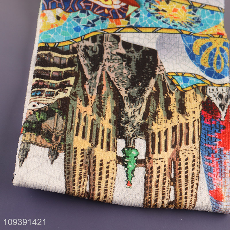 Online wholesale rectangle printed polyester towel