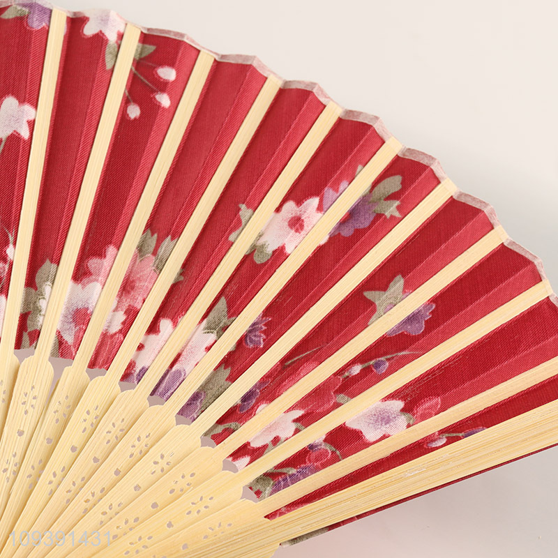 Hot products flower pattern portable hand fan