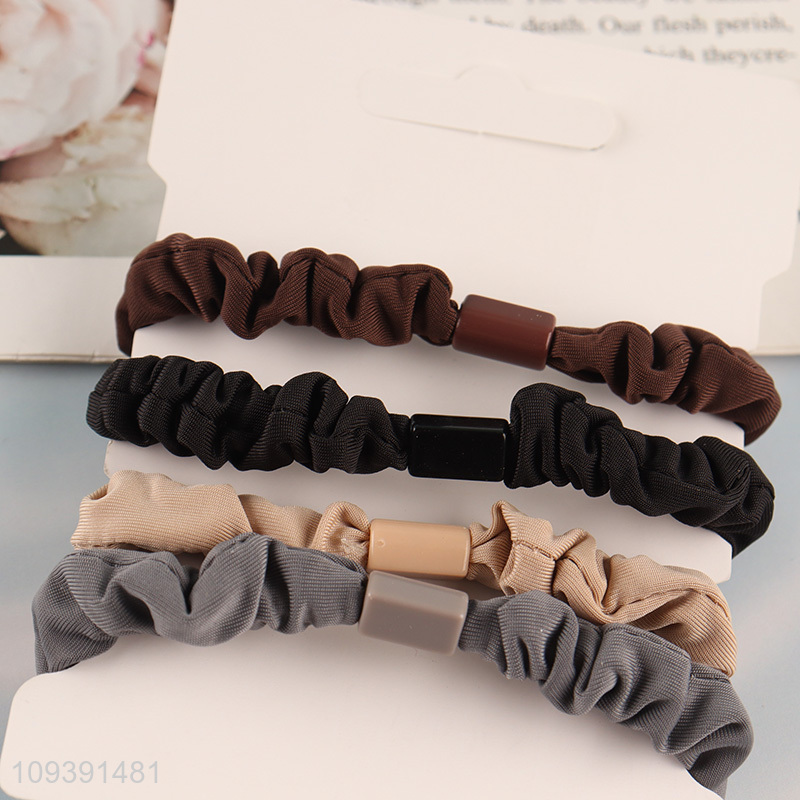 Best sale 4pcs elastic polyester hair bands hair rope