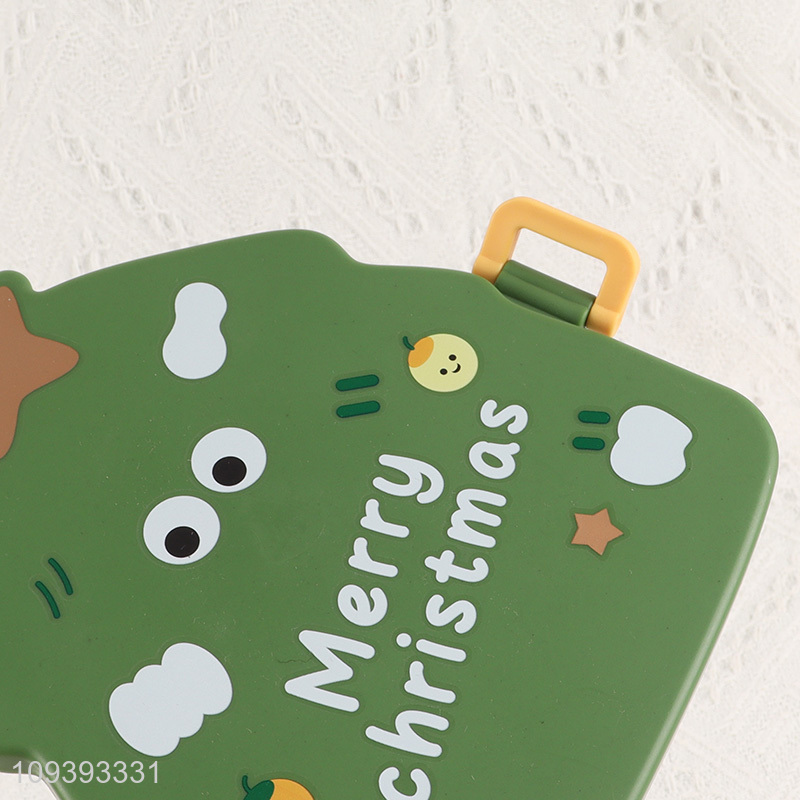 Good sale xmas tree shape food container plastic lunch box
