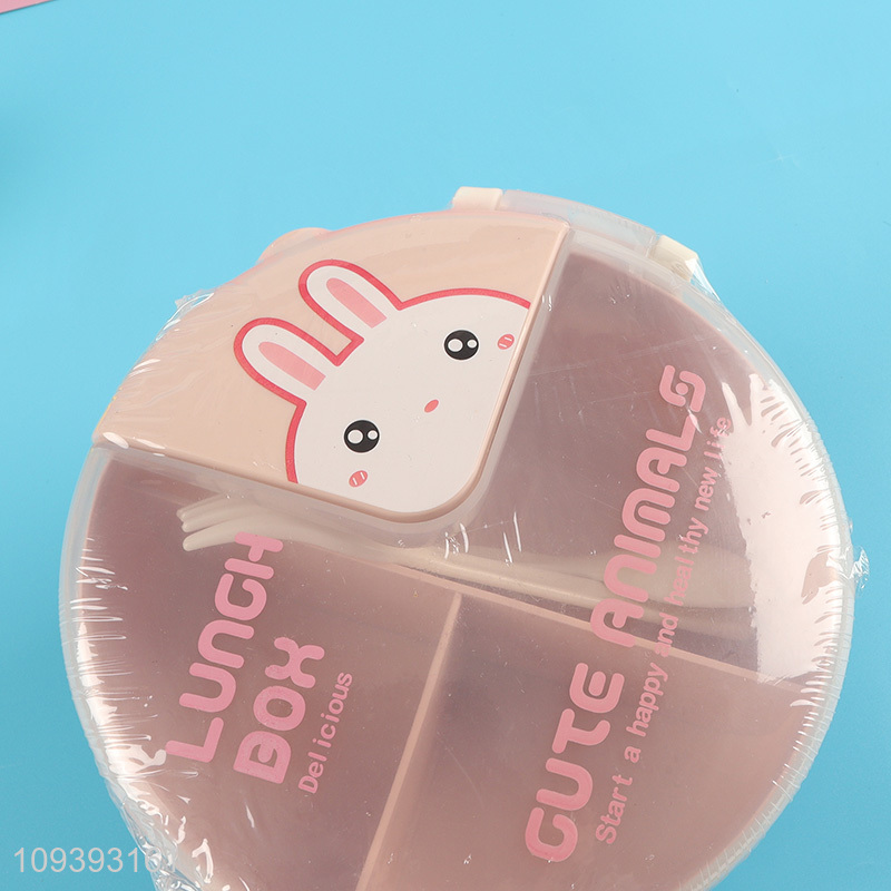 China wholesale food container plastic lunch box with tableware