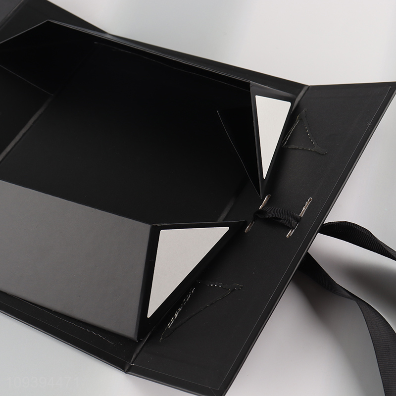 Latest products black paper box gifts packaging box