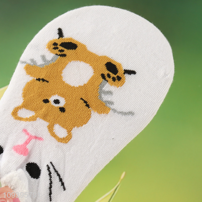 Factory direct sale lovely cartoon animal durable polyester boat socks