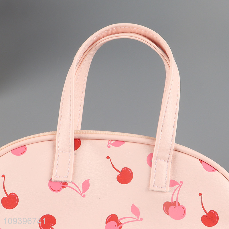Hot selling cherry printed girls hand bag wholesale