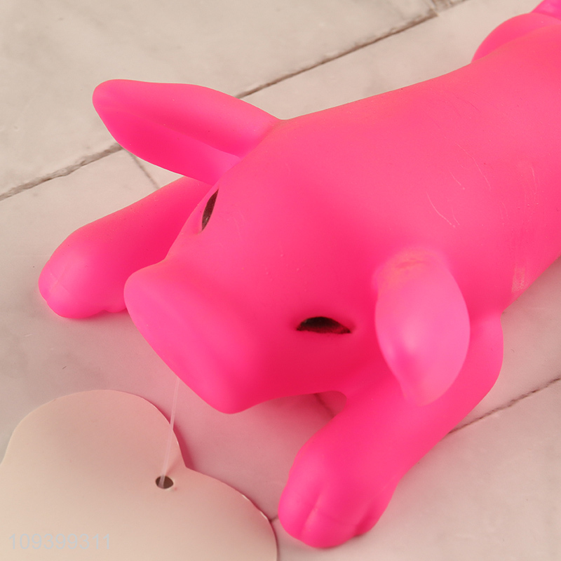Top products pet lying pig squeaky toy for dogs