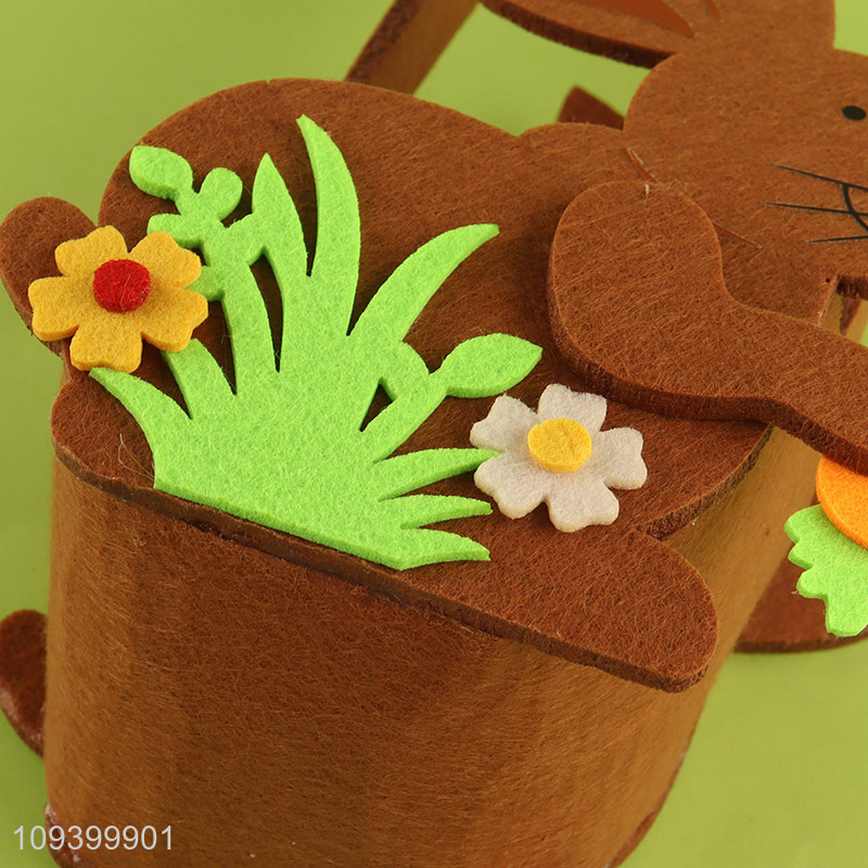 Top quality brown felt bunny tote bag with carrot