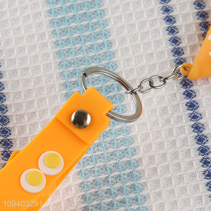 New style pizza pendant silicone key chain key rings