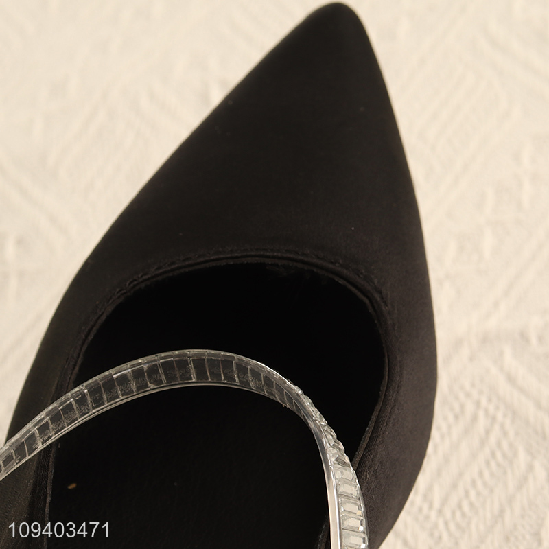 Hot products black satin slingback stiletto heels