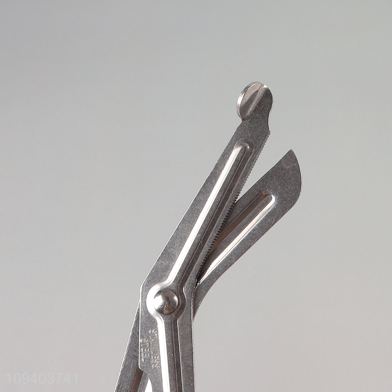 Low price stainless steel trauma scissors with blue handle