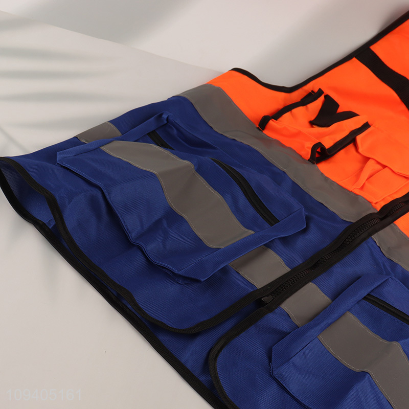 Online wholesale safety vest with multiple pockets and reflective strips