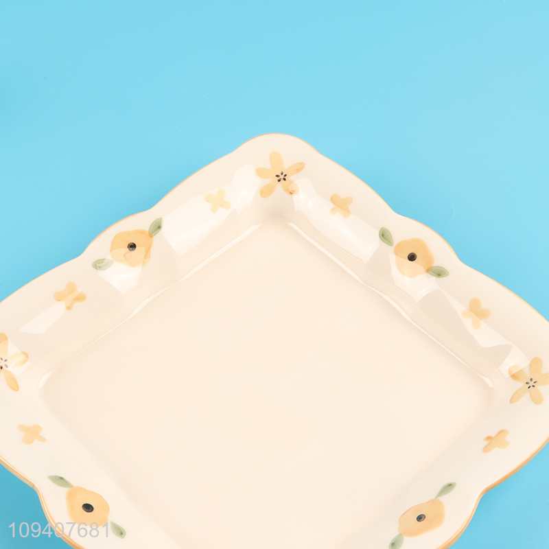 Good quality square ceramic tableware plate for sale