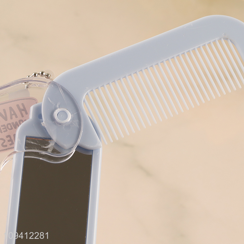Hot products portable pocket makeup mirror with comb