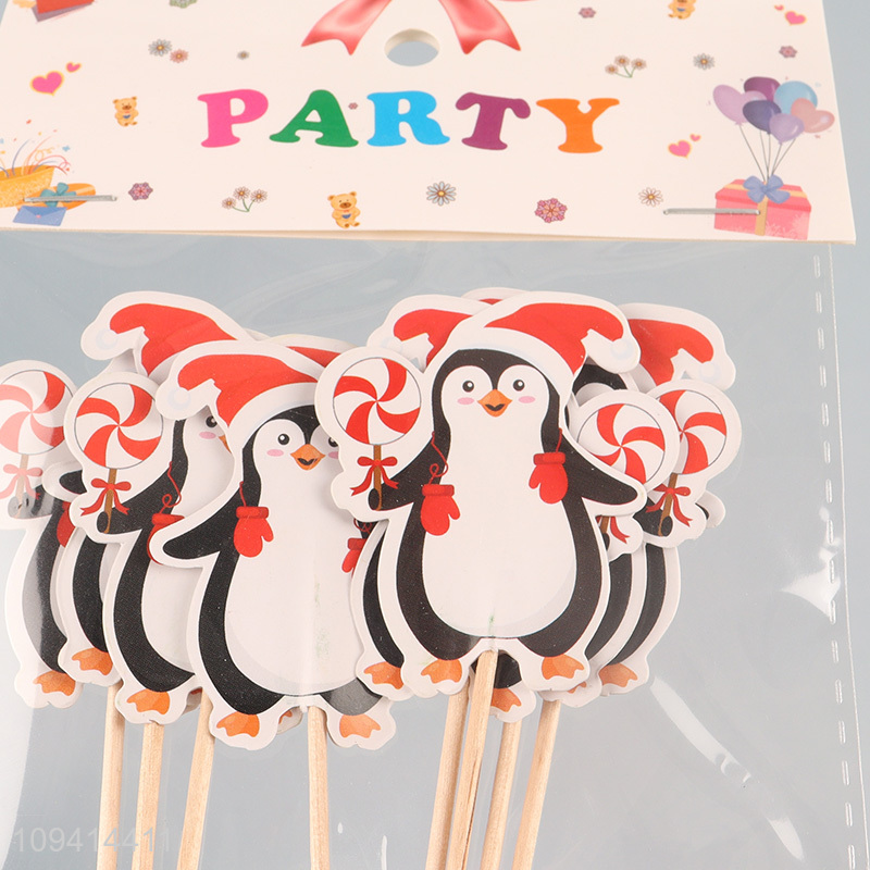 Hot sale christmas penguin cupcake toppers