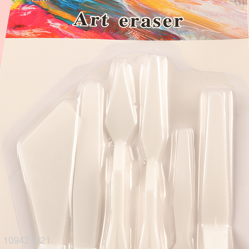 Hot selling 6pcs white plastic painting knife set