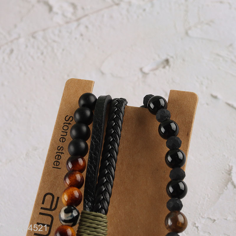 China wholesale jewelry beaded braided bracelet set