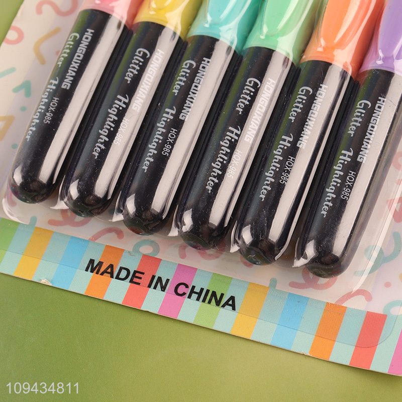 Top sale 6pcs multicolor highlighter pen set