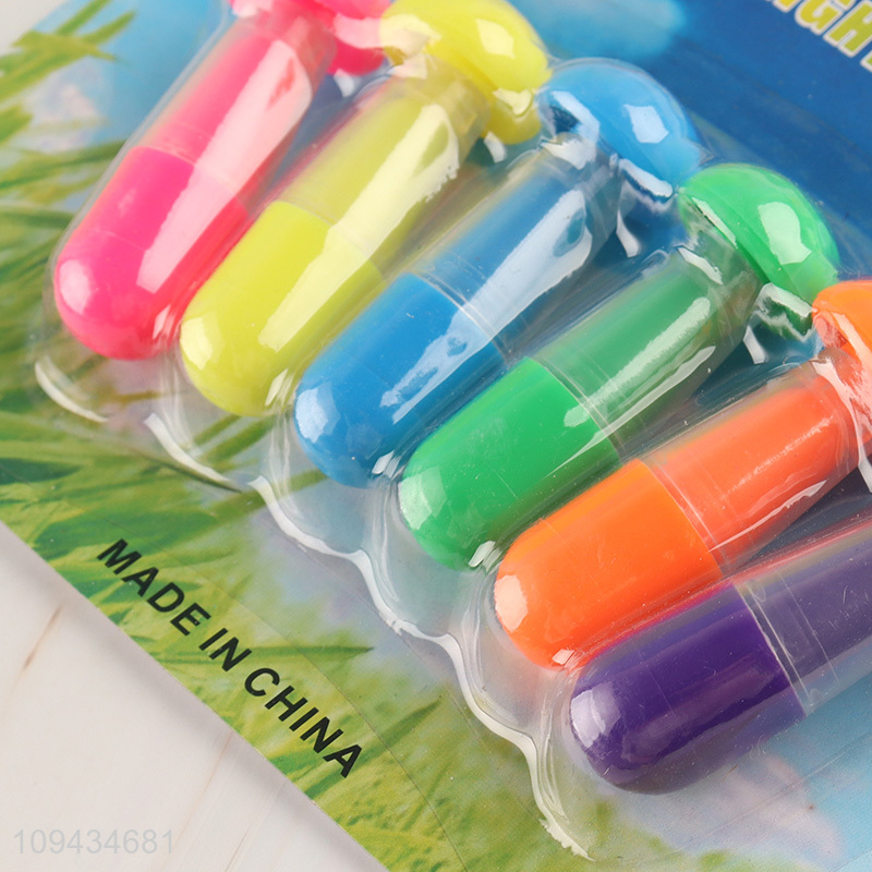 China wholesale 6pcs highlighter pen set for school office