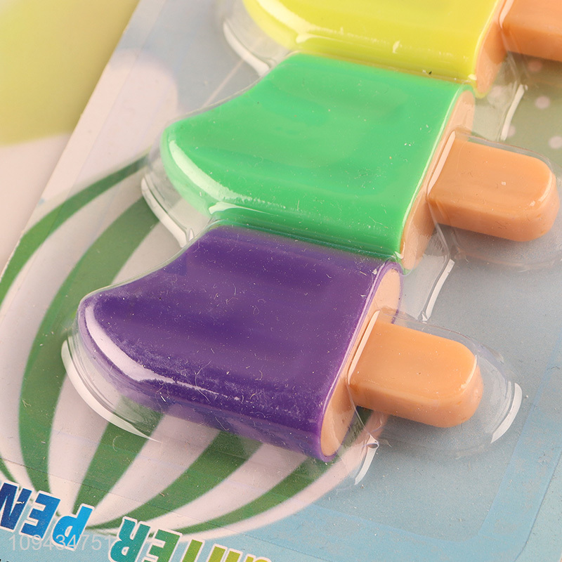 China wholesale popsicle shape 4pcs highlighter pen set