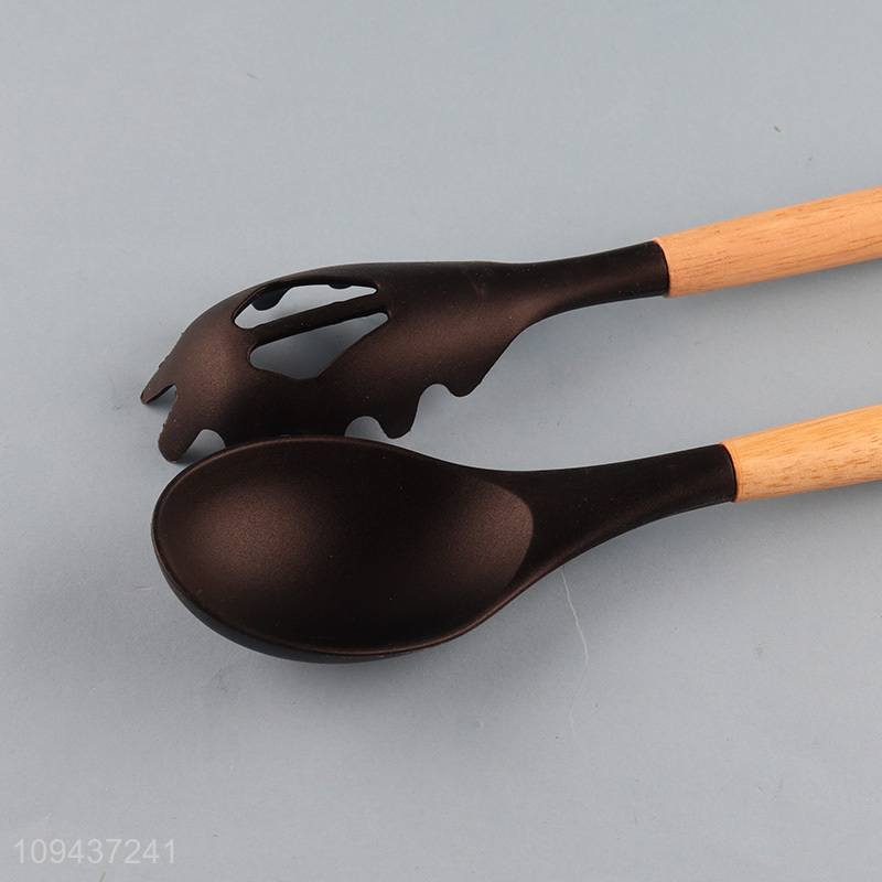 New arrival black 12pcs kitchen utensil set with plastic holder