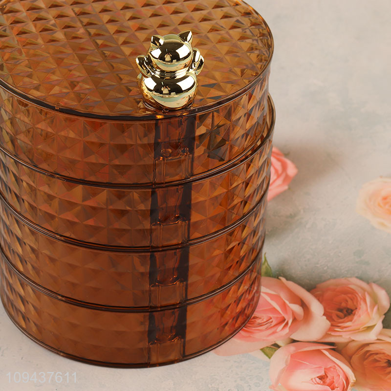 Fashion 4-Layer Rotating Candy Box With Cat Handle