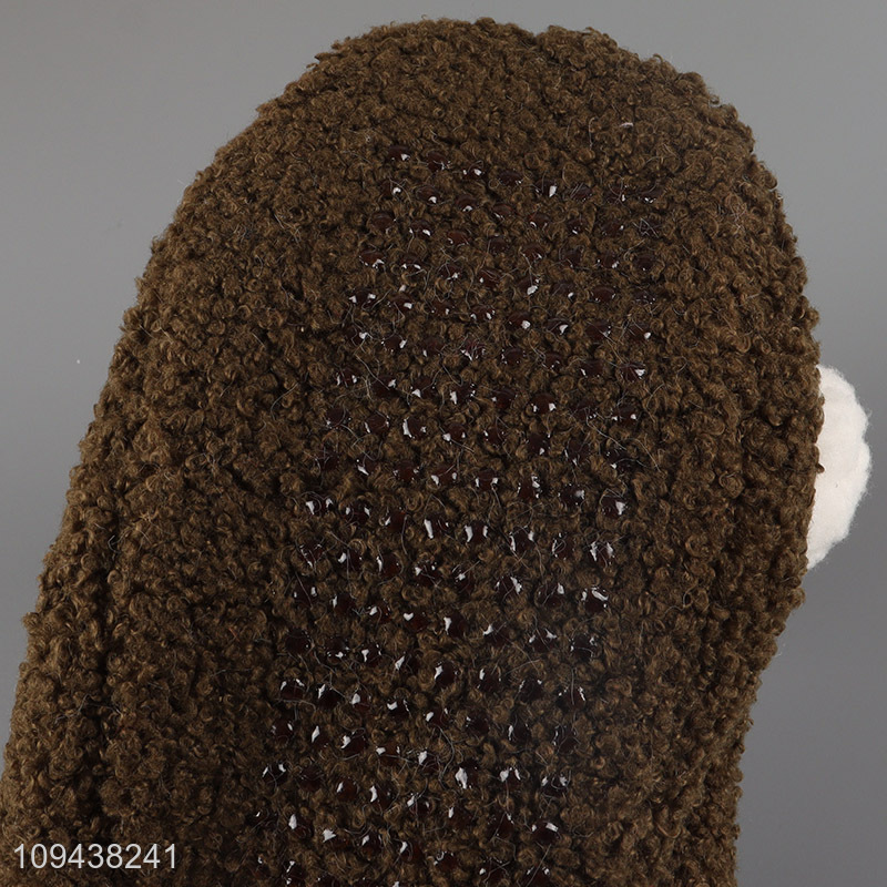 Low price winter warm polyester home floor slippers