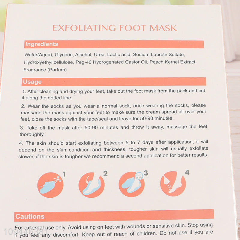 Hot items natural peach exfoliating foot mask