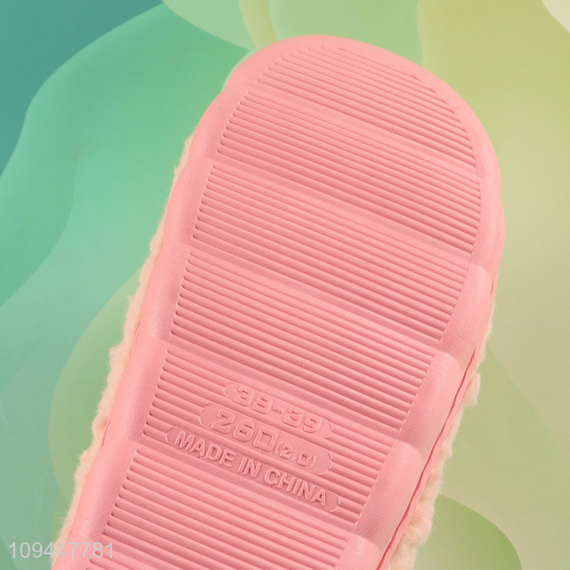 Hot selling pink winter warm home slippers wholesale