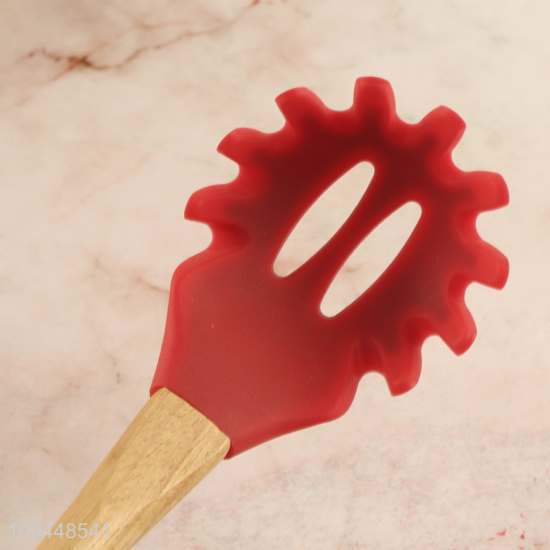 Wholesale silicone spaghetti spatula with wooden handle