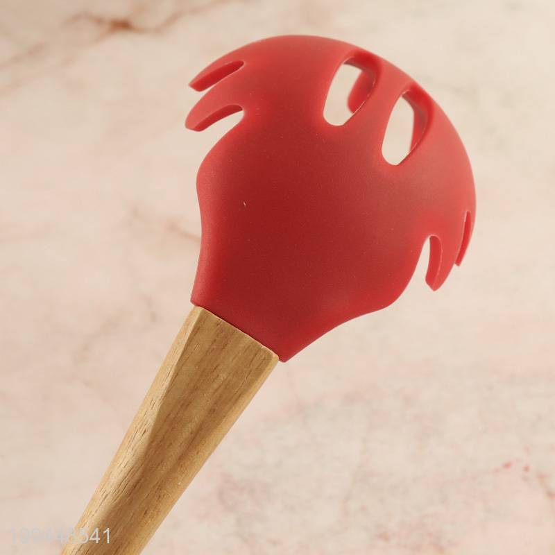 Wholesale silicone spaghetti spatula with wooden handle