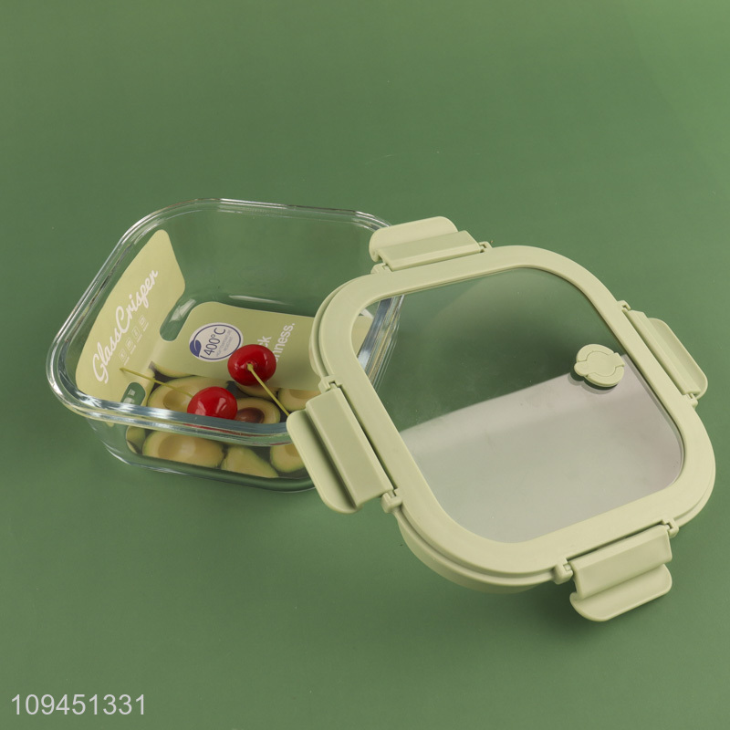 Top products square food container glass preservation box