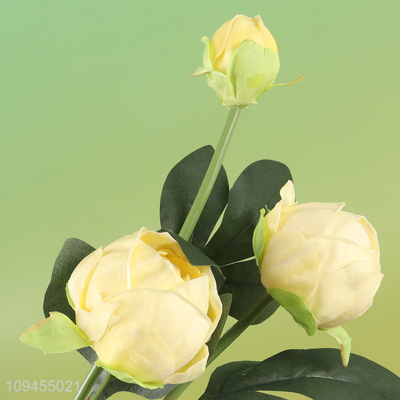 New product indoor decor fake flower 3-head peony flower