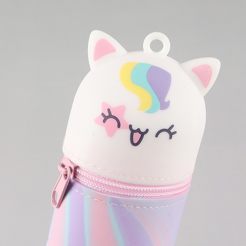 Low price silicone pencil bag with zipper