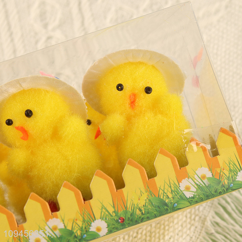 Factory price 6pcs plush easter chick ornament