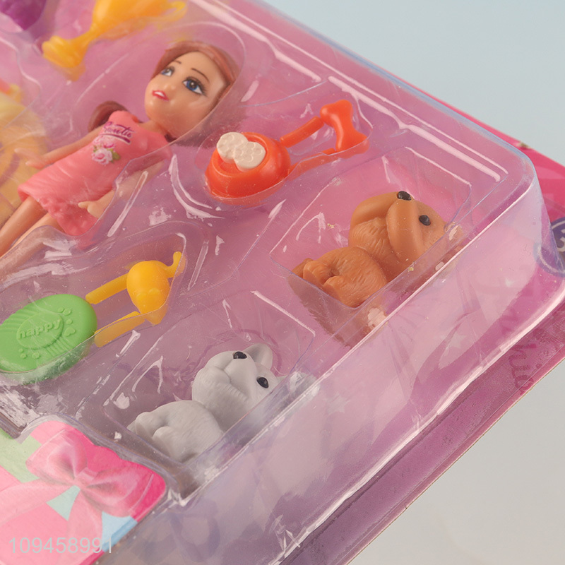 China wholesale 3.5 inch dress up doll toys set