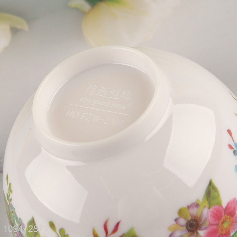 Wholesale flower printed home dining melamine bowl