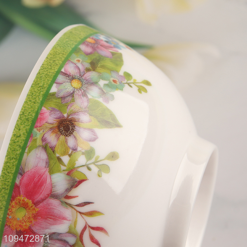 Wholesale flower printed home dining melamine bowl