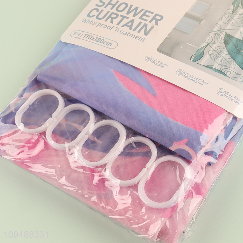 Yiwu market  waterproof polyester shower curtain for sale