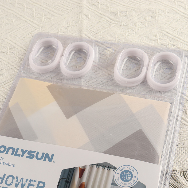 Latest products   PE shower curtain with hook