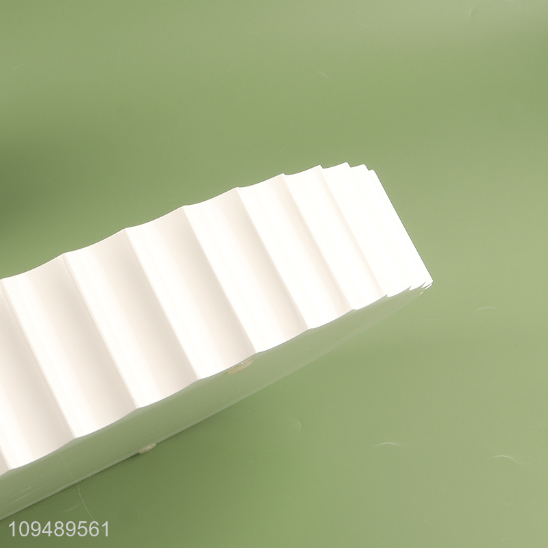 Top selling white oval ribbed serving tray